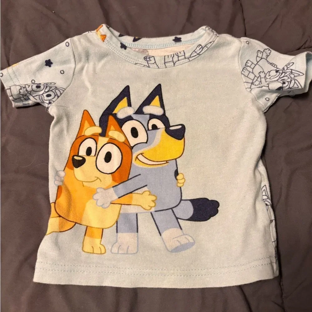 Disney Light Gray Kids Pajama Set with Blue and Orange Characters